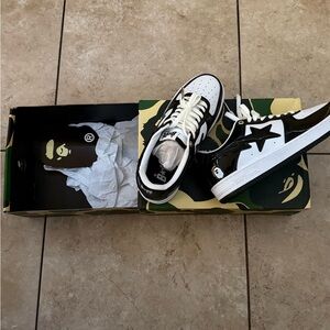 Bape Black and White Men's Shoes
